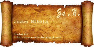 Zsebe Nikola névjegykártya